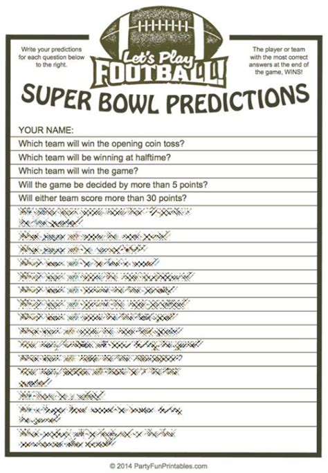 Super Bowl Trivia Multiple Choice Printable Game Updated Jan Superbowl Party Games