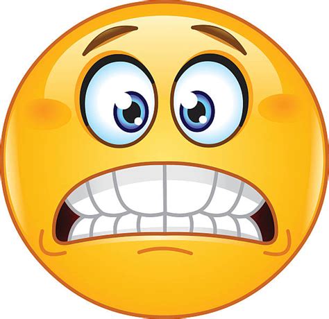 Scared Smiley Scared Emoticon With A Dropped Jaw Royalty Free Vector