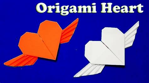 How to make a origami heart with wings topic. Origami Heart-How to make paper Heart with wings origami ...