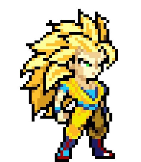 Goku Super Saiyan Pixel Art Grid Super Sayan Goku Pixel Art By