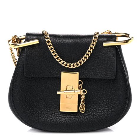 Chloe Grained Lambskin Nano Drew Shoulder Bag Black 1183071 Fashionphile