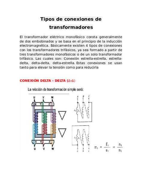 Doc Tipos De Conexiones De Transformadores Jorge Feoli