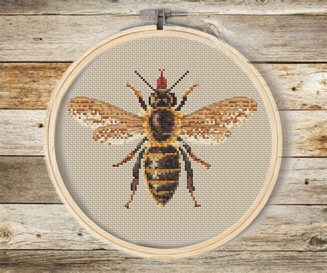 Honey Bee Cross Stitch Pattern Pdfcross Stitch Samplerflower Etsy