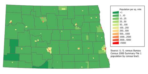 Map Of North Dakota Population Density Online