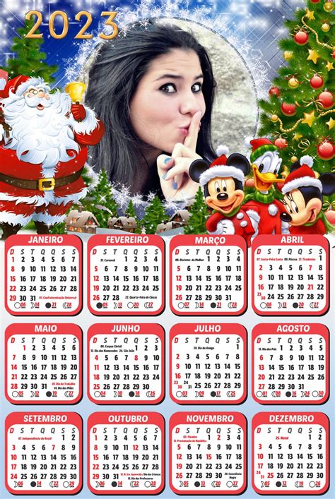 Montagem De Fotos Calendário Calendário 2023 Feliz Natal Com Foto