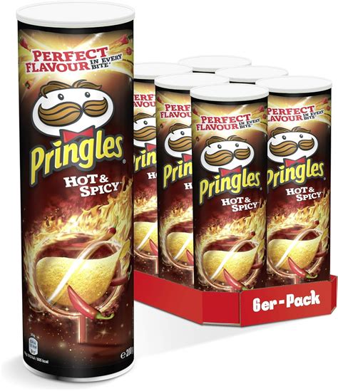 Pringles Hot And Spicy Chips 6 Party Pack 6 X 200g Uk Grocery