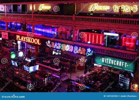 Nana Plaza Red Light District With Go Go Bars In Bangkok Thailand