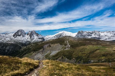 Landscapes and Mountain Peaks with Clouds in Aiguille de Mesure image - Free stock photo ...