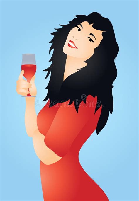 Woman And Wine Stock Vector Illustration Of Vector Graphic 32510595