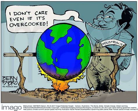 Cartoon Illustration The World Globe Climate Change Global Warming