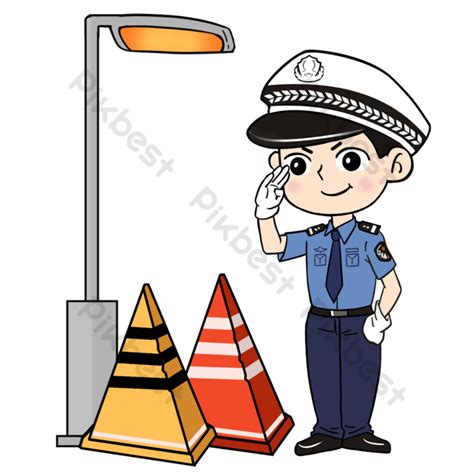 Traffic Police Directing Traffic Illustration Png Images Psd Free