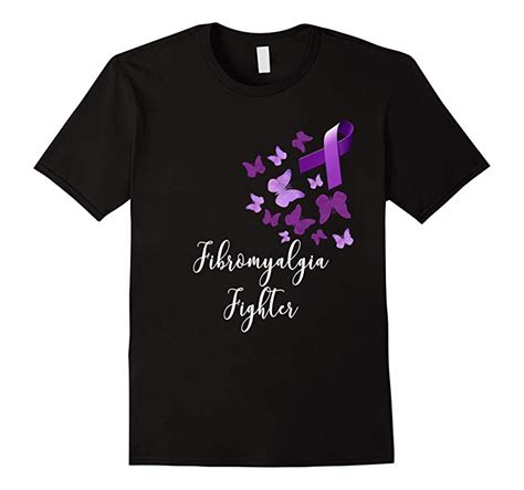 Fibromyalgia Awareness Warrior T Shirt Purple Butterflies Cd Canditee