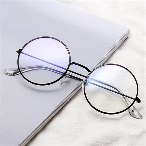 Buy Unisex Sunglasses Vintage Retro Round Circle Metal Frame Eyeglasses Clear Lens At Affordable