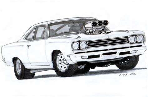 1969 Plymouth Roadrunner Drawing By Vertualissimo On Deviantart Car