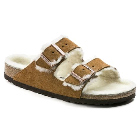 Birkenstock Arizona Shearling Mink Suede Leather Lauries Shoes