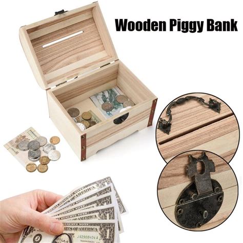 Ertl pepsi cola 1917 ford model t van bank nos. New Creative Wooden Piggy Bank Safe Money Box Savings With ...