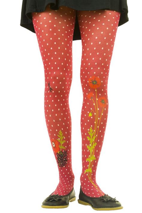 Poppy Red Tights Fancy Tights Top Of The Range Lili Gambettes