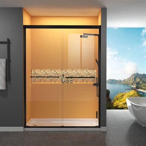 Getpro Laminated Glass Shower Door Bypass Double Sliding Framed Shower Enclosure In 2022