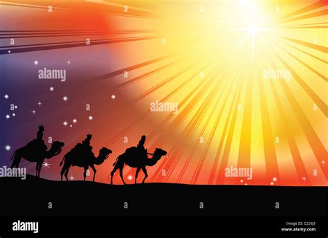 Los Tres Reyes Magos Siguiendo La Estrella De Belén Fotografías E