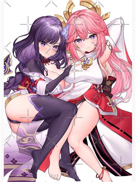 Ship Raiden Shogun And Yae Miko Hentai Genshin Impact 8 Art Print By