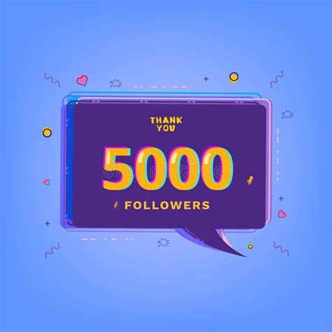 5000 Followers Thank You Banner Vector Illustration Stock