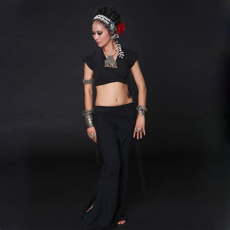 Tribal Fusion Belly Dance Costume 2pcs Set Top And Pants Plus Size