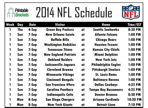 Nfl Schedule For Oakland Seahawks Schedule