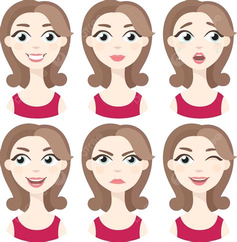 Vector Illustration Of Various Facial Emotions And Expressions Of