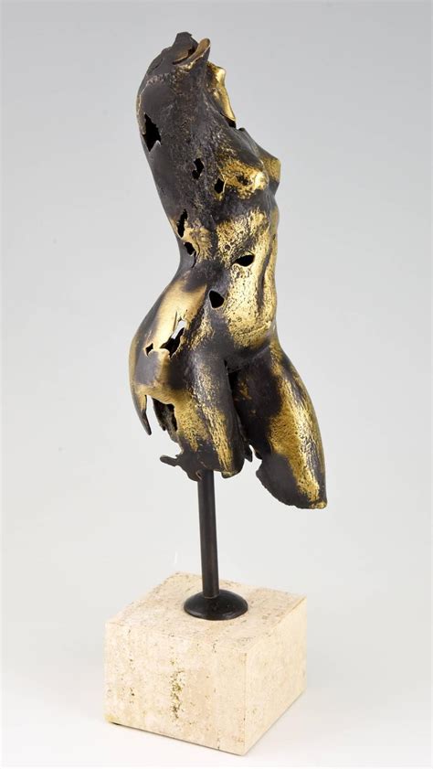 Bronze Sculpture Of A Female Torso On A Stone Base 1970 At 1stdibs