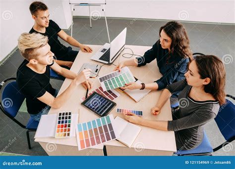 Graphic Designers Working At Creative Office Stock Image Image Of