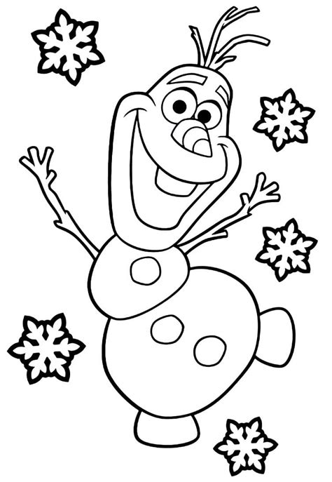 Dibujos de Olaf para colorear. Imprimir muñeco de nieve de Frozen