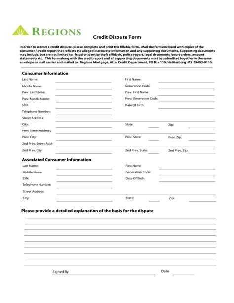 On a separate piece of paper, provide details on how you tried to resolve this with the. Credit Dispute Form - Alabama Free Download