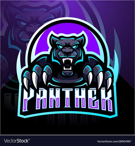 Panther Esport Mascot Logo Design Royalty Free Vector Image