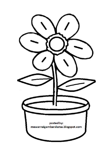 Gambar bunga kartun hitam putih untuk mewarna aneka gambar gambar via : Mewarnai Gambar: 20 Mewarnai Gambar Bunga