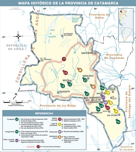 Historical Map Of The Province Of Catamarca Ex