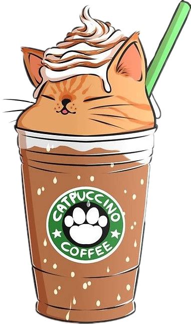 Cat Chat Starbuks Coffee Cafe Sticker By Hlandocane1853