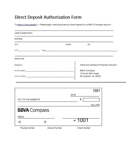 Printable Direct Deposit Form Template Printable Templates