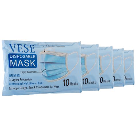 Morningsave 50 Pack Vese Disposable 3 Ply Masks