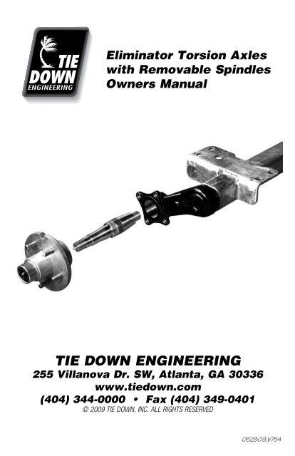 Eliminator Torsion Axles Owners Manual Tie Down Engineering