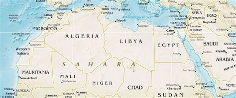 North Africa Physical Map Mapsof Net