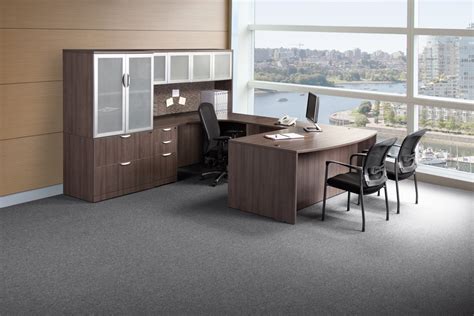 Elegant form with great function as well, with two drop leaves to. U Shaped Desk with Hutch and Storage Cabinet | Office Barn