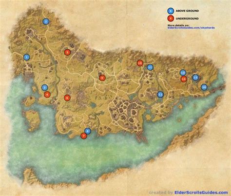Eso All Skyshard Locations Wall Map Of The World