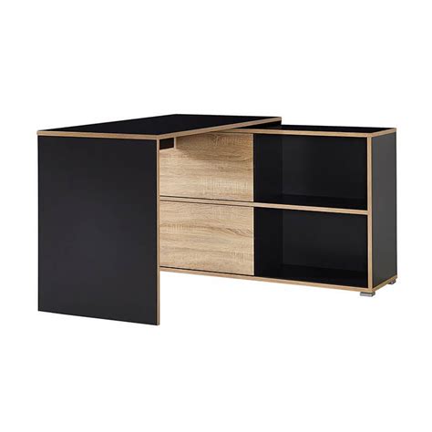 Livraison à domicile ou en retrait magasin ! Bureau d'angle gris Leader - Bureaux design noir et blanc