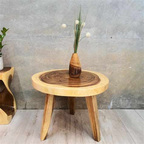 Coffee tables and storage tables at chic teak. Round Raintree Wood Live Edge Coffee Table 70cm Diameter