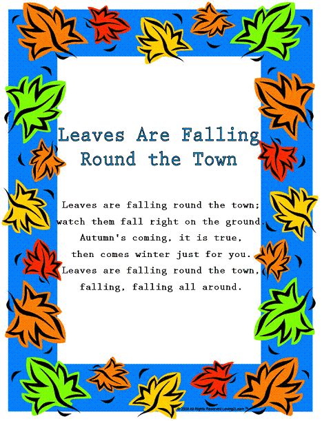 Fun Fall Rhyme To Print Off Fall Preschool