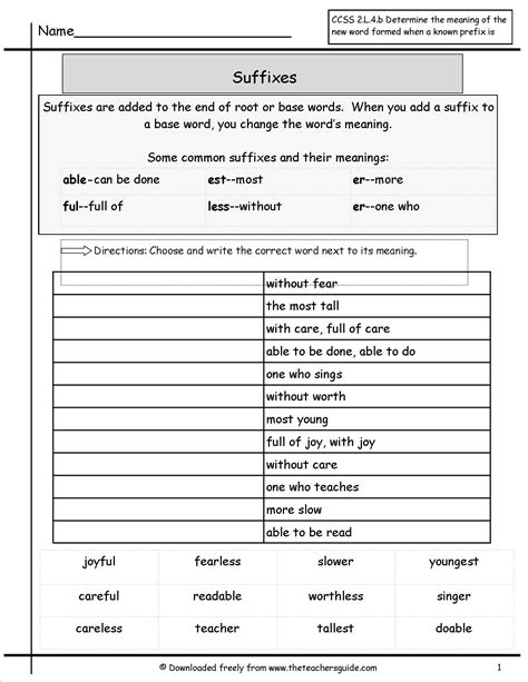17 Prefix Suffix Worksheet Science