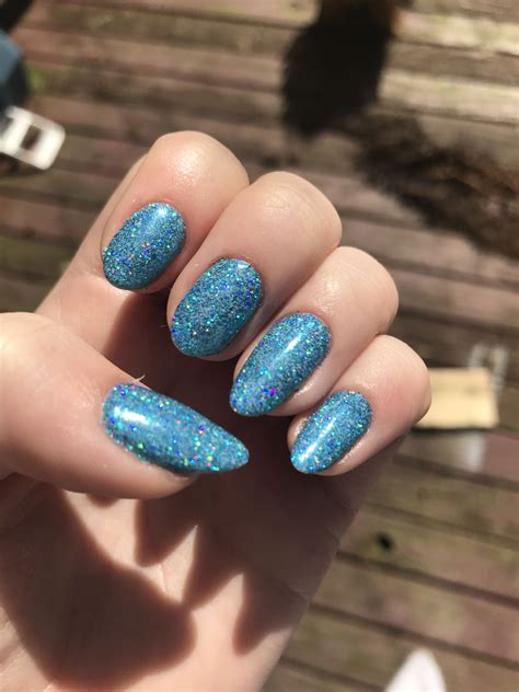 Beautiful Blue Glitter Dipped Gel Nails Blue Glitter Nails Sparkly Nail Designs Blue Nail