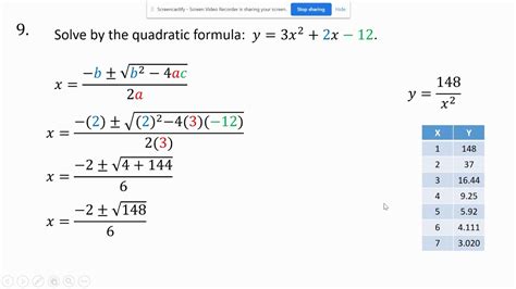 St 9 Quadratic Formula Youtube
