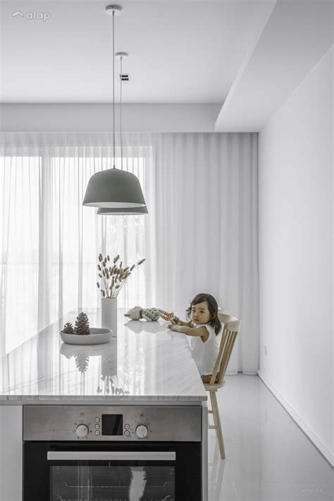 Contemporary Minimalistic Dining Room Kitchen Condominium Design Ideas