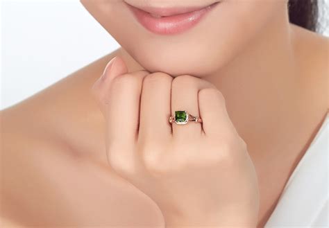 Beautiful 1 Carat Cushion Cut Emerald And Diamond Engagement Ring In Rose Gold Jeenjewels